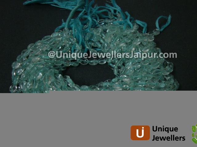 Aquamarine Plain Oval (Dyed) Beads